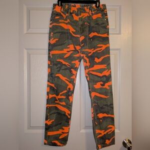 Men's Orange Camo Jeans